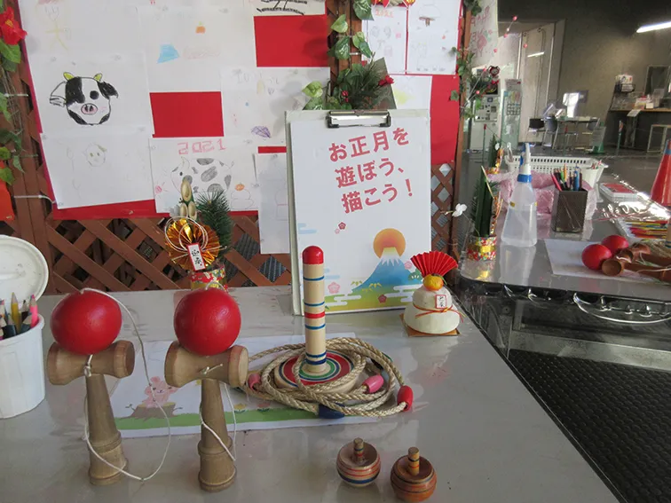 体育館・来館にて