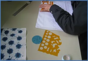 藍染め講座「絞り染めⅡ」